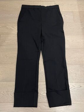 Max Mara Classic Black Women's Straight-Leg Pants with Cuff